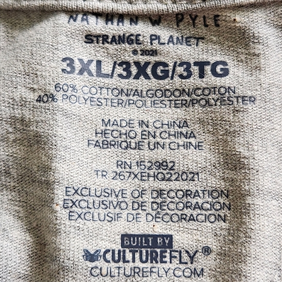 STRANGE PLANET ☆ NO DISCOMFORT - NO EXPANSION ☆ RINGER TEE ☆ 3XL ☆ NWOT - Picture 8 of 9